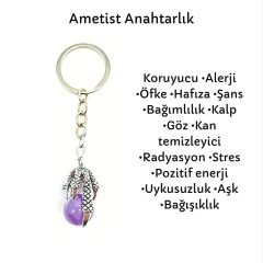 Ametist Kartal Pençesi Doğal Taş Anahtarlık