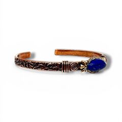 Lapis Lazuli Doğal Taşlı Bakır Bileklik