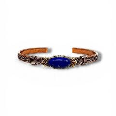 Lapis Lazuli Doğal Taşlı Bakır Bileklik