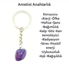 Ametist Doğal Taş Anahtarlık