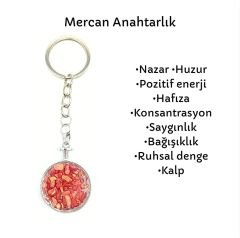 Mercan Kristal Kesim Cam Akvaryum Doğal Taş Anahtarlık