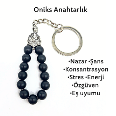 Oniks Doğal Taş Anahtarlık