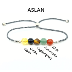 Aslan Burcu Doğal Taş Bileklik