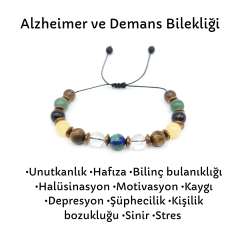 Alzheimer ve Demans Unutkanlık Hafıza Doğal Taş Bileklik