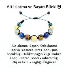 Alt Islatma Öğrenci Başarı Doğal Taş Makrome Bileklik