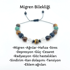 Migren Baş Ağrısı Doğal Taş Bileklik