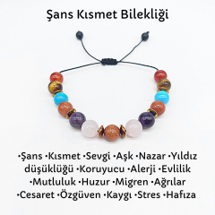 Kadın Şans Kısmet Bereket Nazardan Koruma Doğal Taş Bileklik