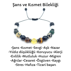 Erkek Şans Kısmet Bereket Nazardan Koruma Doğal Taş Bileklik