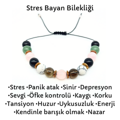Kadın Sinir Stres Panik Atak Depresyon Doğal Taş Bileklik