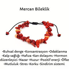 Kırmızı Mercan Doğal Kırık Taş Bileklik