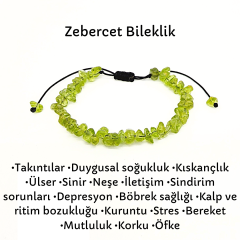 Zebercet Peridot Doğal Kırık Taş Bileklik