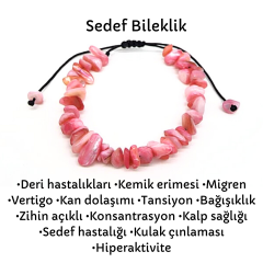Pembe Sedef Doğal Kırık Taş Bileklik