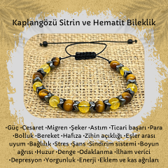 Kaplangözü Sitrin ve Hematit Doğal Taş Bileklik