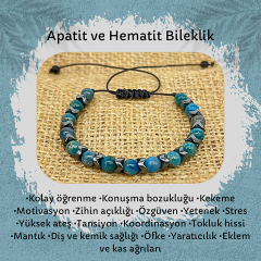 Apatit ve Hematit Doğal Taş Bileklik