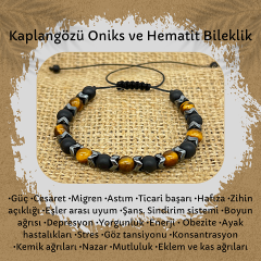 Kaplangözü Oniks ve Hematit Doğal Taş Bileklik