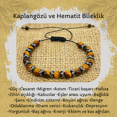 Kaplangözü ve Hematit Doğal Taş Bileklik