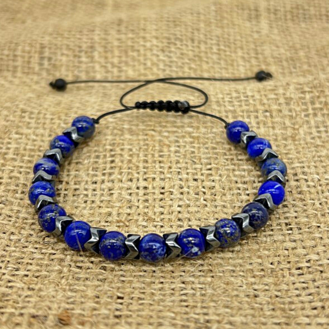 Lapis Lazuli ve Hematit Doğal Taş Bileklik