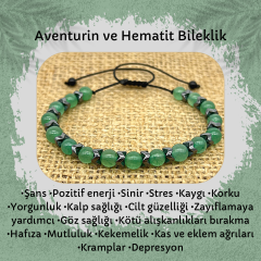 Aventurin ve Hematit Doğal Taş Bileklik