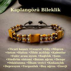 KAPLANGÖZÜ VE HEMATİT DOĞAL TAŞ BİLEKLİK