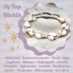 Ay Taşı Tımbıl Doğal Taş Makrome Bileklik
