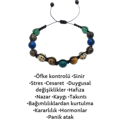 Ergen Genç Erkek Doğal Taş Makrome Bileklik