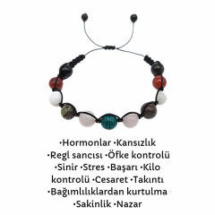 Ergen Genç Kız Doğal Taş Makrome Bileklik