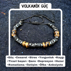 Volkanik Güç Kaplangözü Lav Taşı Doğal Taş Bileklik