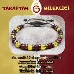 Galatasaray Sitrin Akik Doğal Taş Taraftar Bileklik