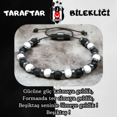 Beşiktaş Oniks Havlit Doğal Taş Taraftar Bileklik