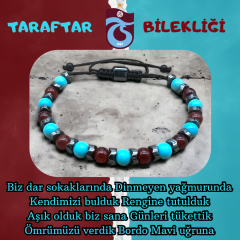Trabzonspor Akik Turkuaz Doğal Taş Taraftar Bileklik