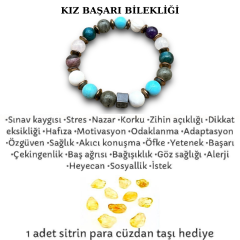 Kız Öğrenci Başarı Doğal Taş Bileklik