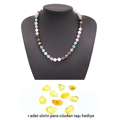 Kız Öğrenci Başarı Doğal Taş Klipsli Kolye