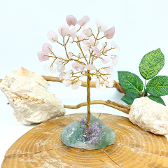 Florit Pembe Kuvars Doğal Taş El Yapımı Hayat Ağacı