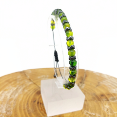 Hematit ve Yeşil Baltık Damla Kehribar Bileklik