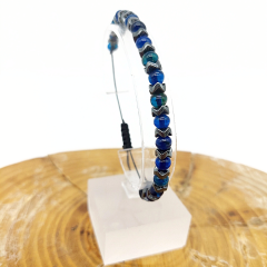 Hematit ve Mavi Baltık Damla Kehribar Bileklik