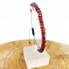 Hematit ve Kırmızı Baltık Damla Kehribar Bileklik