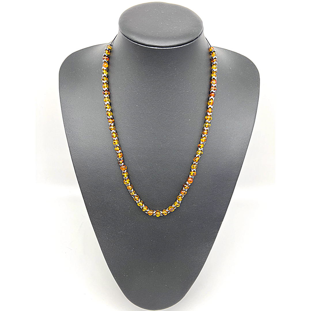 Baltık Damla Kehribar ve Hematit Kolye