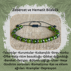 Zebercet ve Hematit Doğal Taş Bileklik