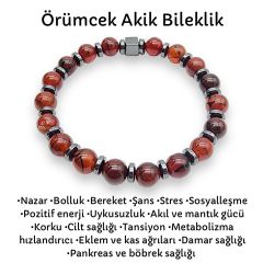 Örümcek Akik ve Hematit Doğal Taş Bileklik