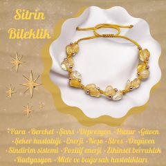 Sitrin Tımbıl Doğal Taş Makrome Bileklik