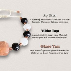 Ay Taşı Yıldız Taşı ve Güneş Taşı Gezegen Doğal Taş Bileklik