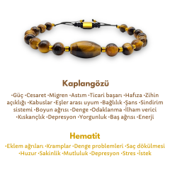 Kaplangözü ve Hematit Doğal Taş Bileklik