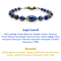 Lapis Lazuli ve Hematit Doğal Taş Bileklik