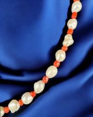 Mercan Doğal Taşlı Doğal İnci Kolye