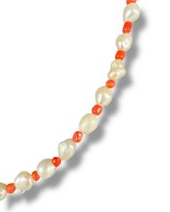 Mercan Doğal Taşlı Doğal İnci Kolye