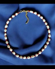 Mercan Doğal Taşlı Doğal İnci Kolye